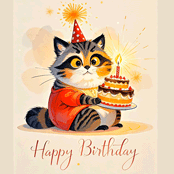 Adorable cute happy birthday gif featuring cute characters and birthday wishes