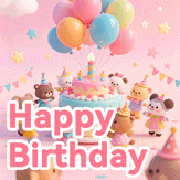 Beautiful happy birthday animation featuring flowers and elegant birthday messages