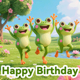 Sweet happy birthday gif for him featuring birthday celebration and romantic animations
